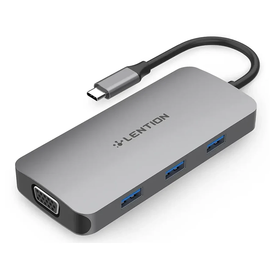 Lention CE55 USB-C 8-Port Hub هاب USB-C هشت پورت لنشن