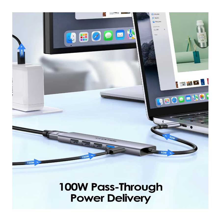 هاب و داک استیشن USB-C شش پورت لنشن مدل CH17