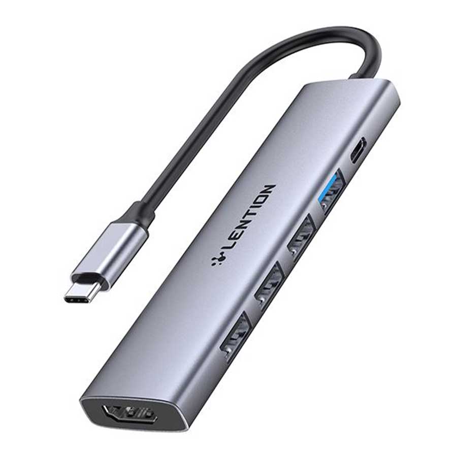 هاب و داک استیشن USB-C شش پورت لنشن مدل CH17