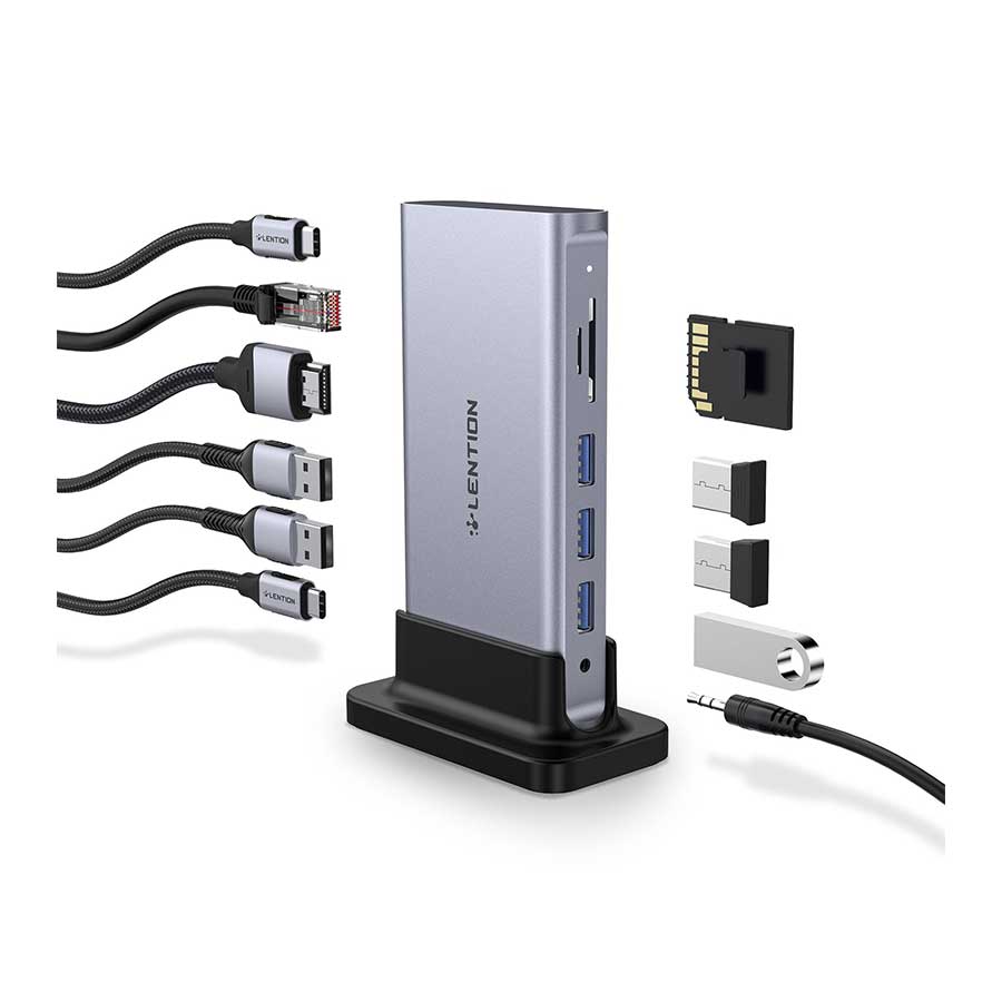 هاب و داک استیشن USB-C یازده پورت لنشن مدل D54