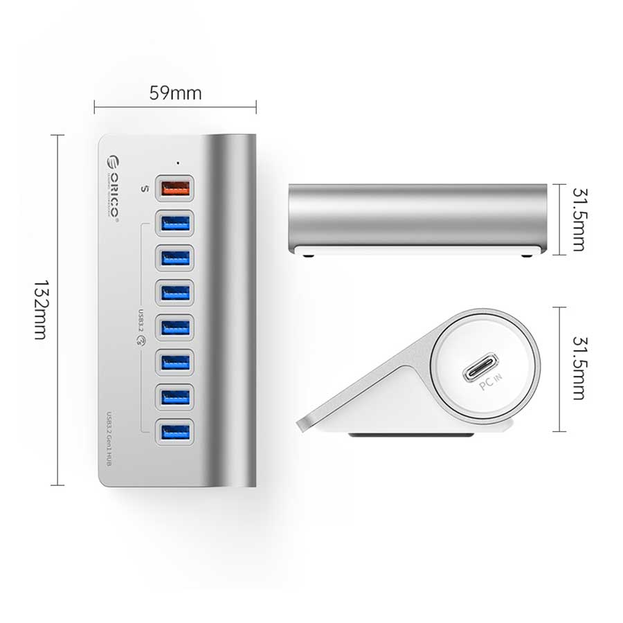 هاب USB-C هفت پورت اوریکو مدل M3U7Q1-10