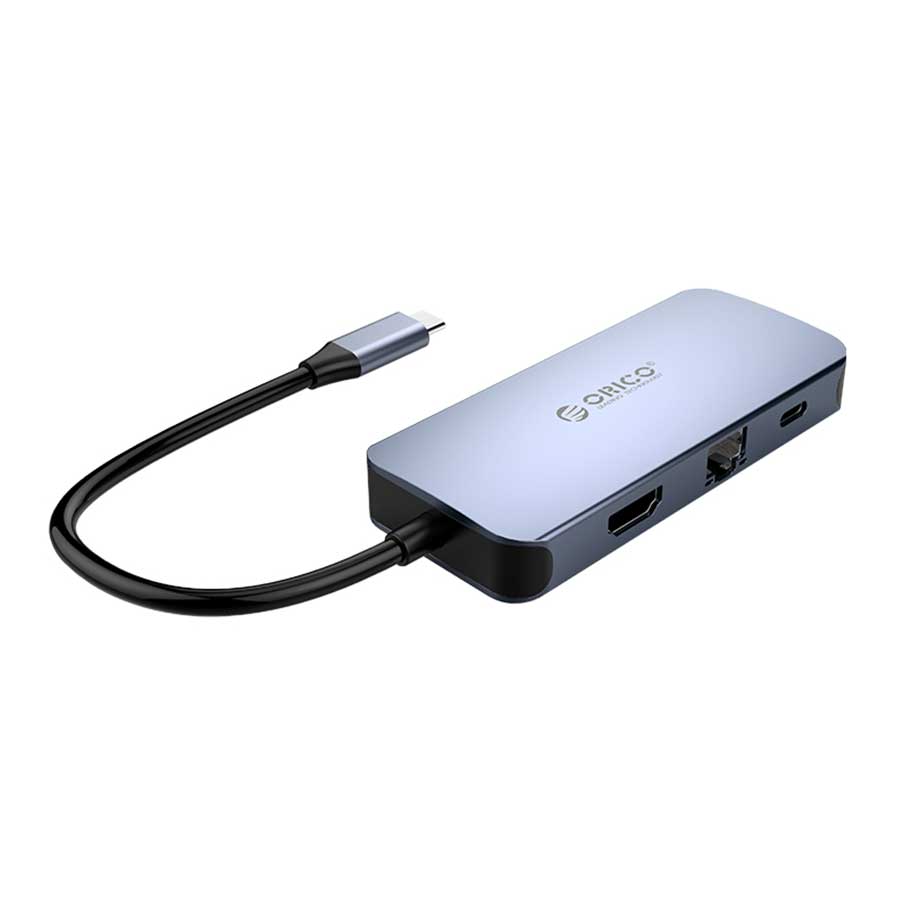 هاب USB-C شش پورت اوریکو مدل MC-U602P-GY-BP