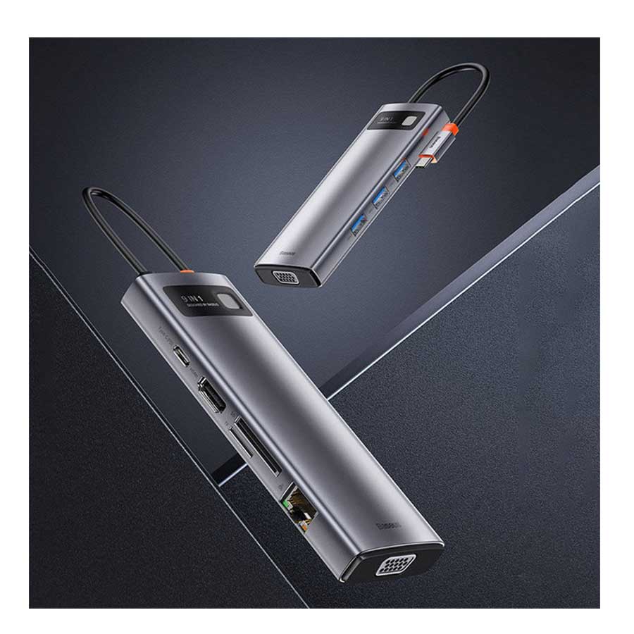 هاب USB-C نه پورت باسئوس مدل Metal Gleam CAHUB-CU0G