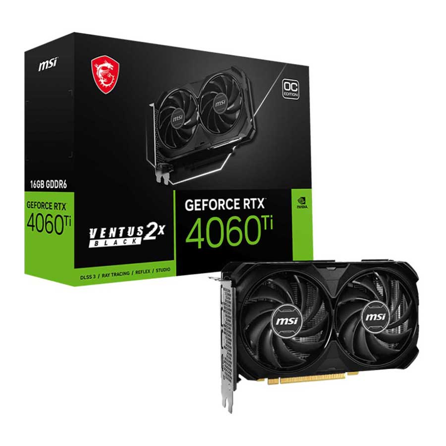 کارت گرافیک ام اس آی مدل RTX 4060 Ti VENTUS 2X BLACK 16G OC GDDR6