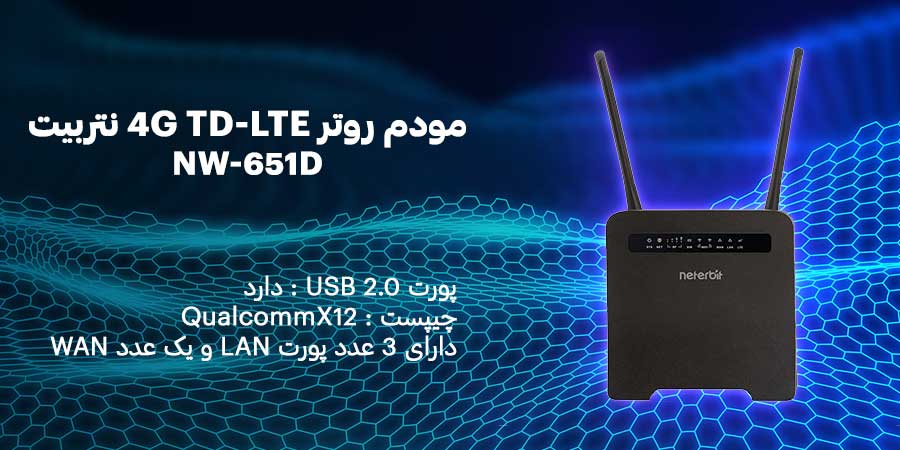 مودم سیم کارت خور 4G TDD-LTE نتربیت NW-651D