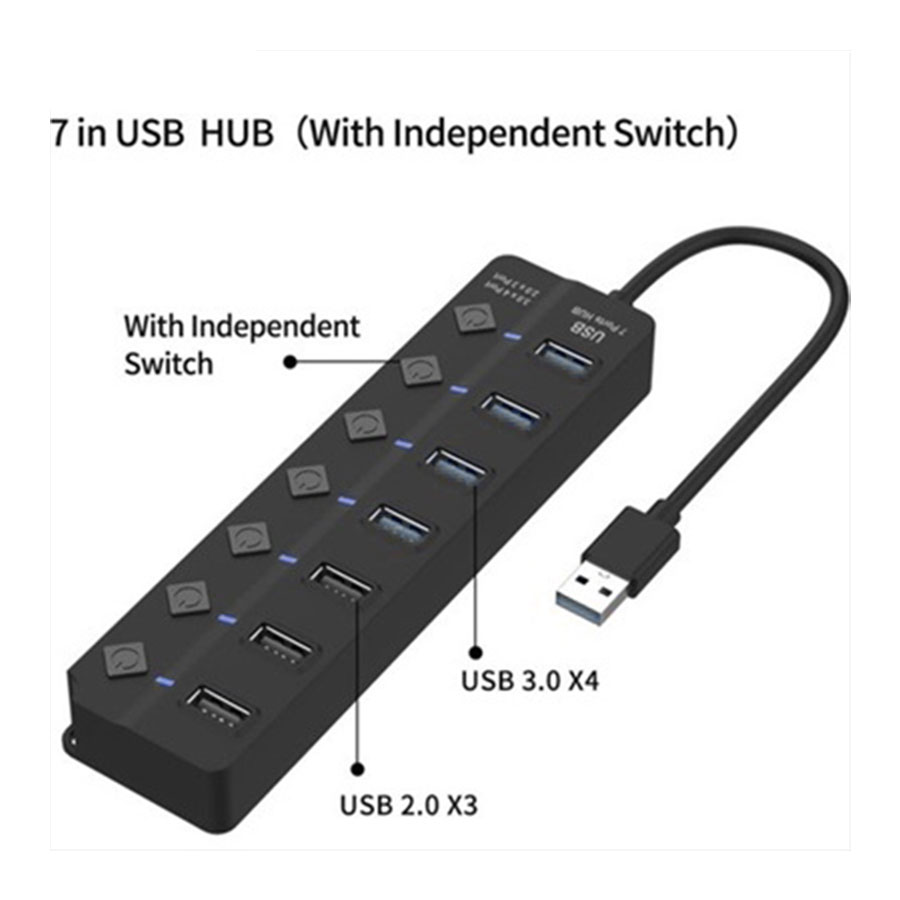 هاب USB هفت پورت اونتن مدل OTN-5302