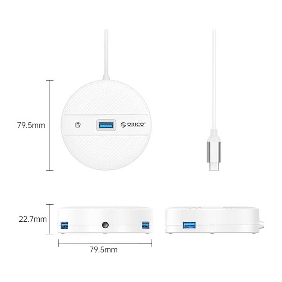 هاب USB-C چهار پورت اوریکو مدل YS4-C3-10