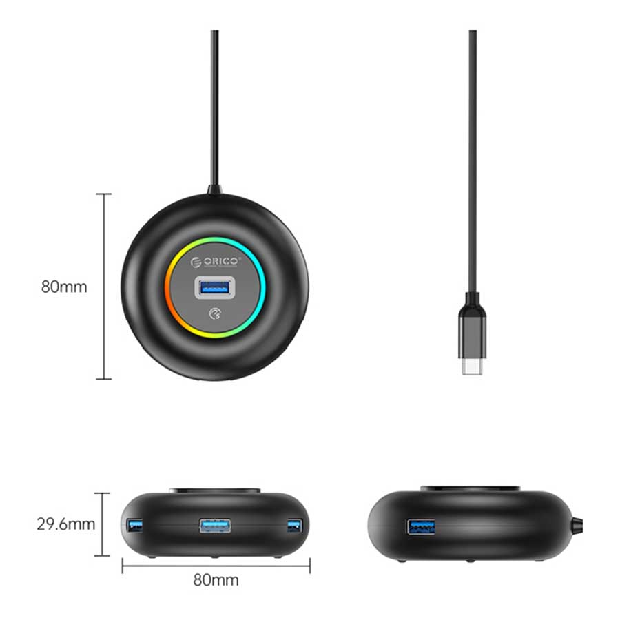 هاب USB-C چهار پورت اوریکو مدل YXR2-C3-10