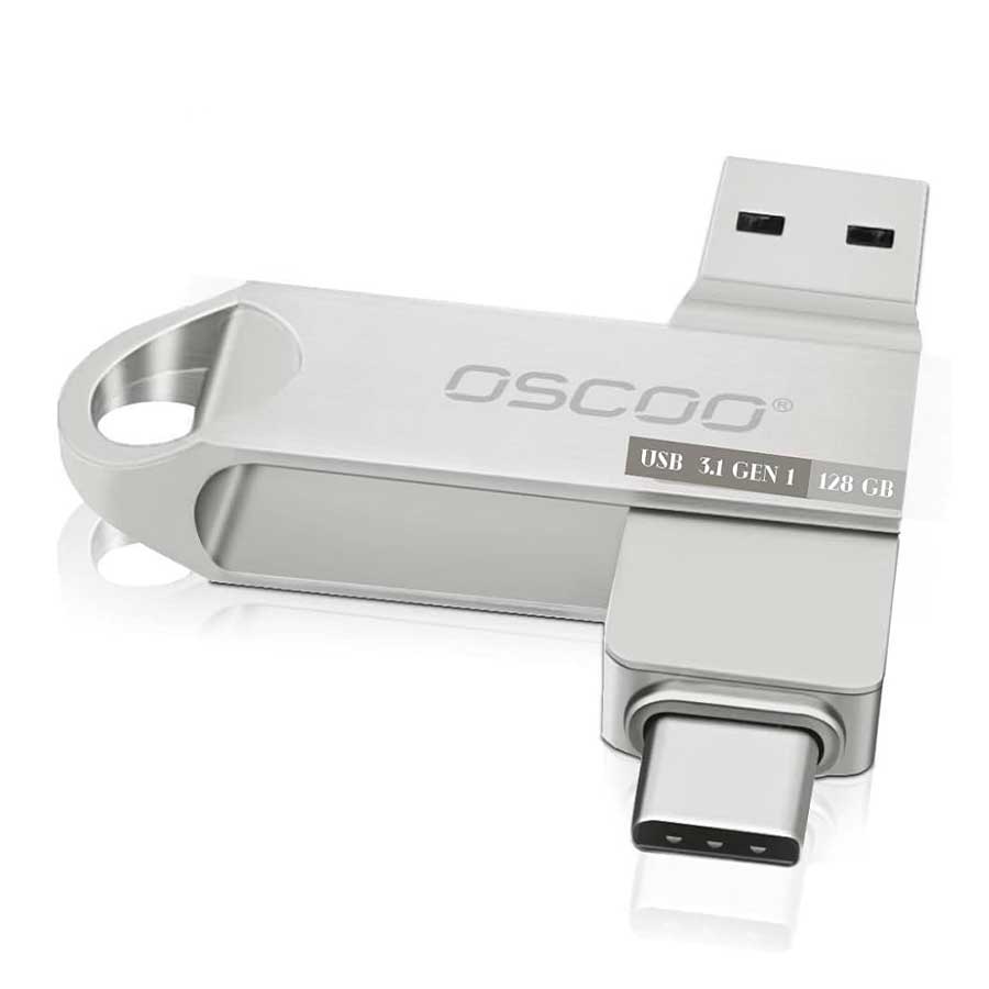 فلش مموری 128 گیگابایت USB 3.1 و USB-C اسکو مدل CU-002