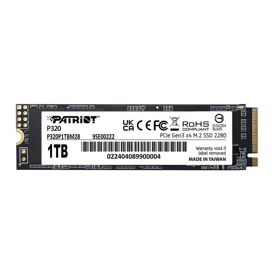 اس اس دی 1 ترابایت پاتریوت مدل P320 M.2 2280 PCIe Gen3 NVMe