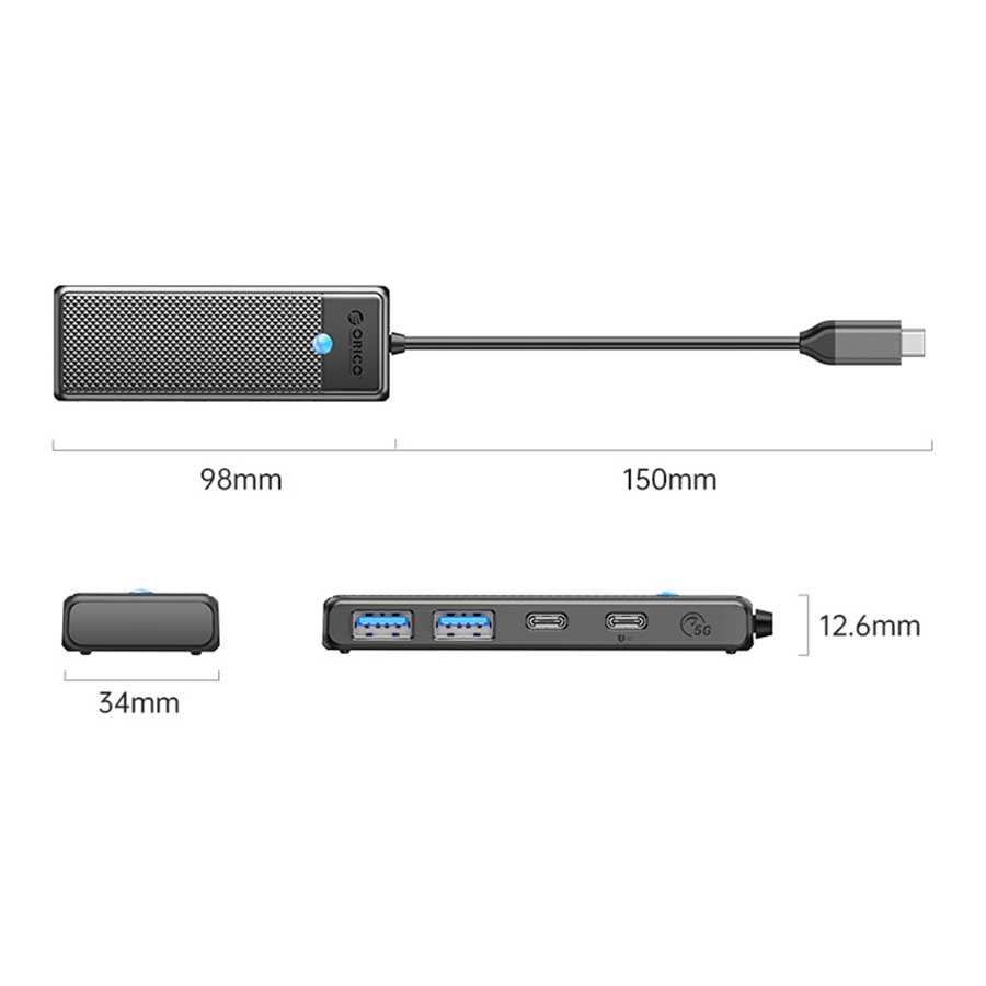 هاب USB-C چهار پورت اوریکو مدل PAPW2AC C3