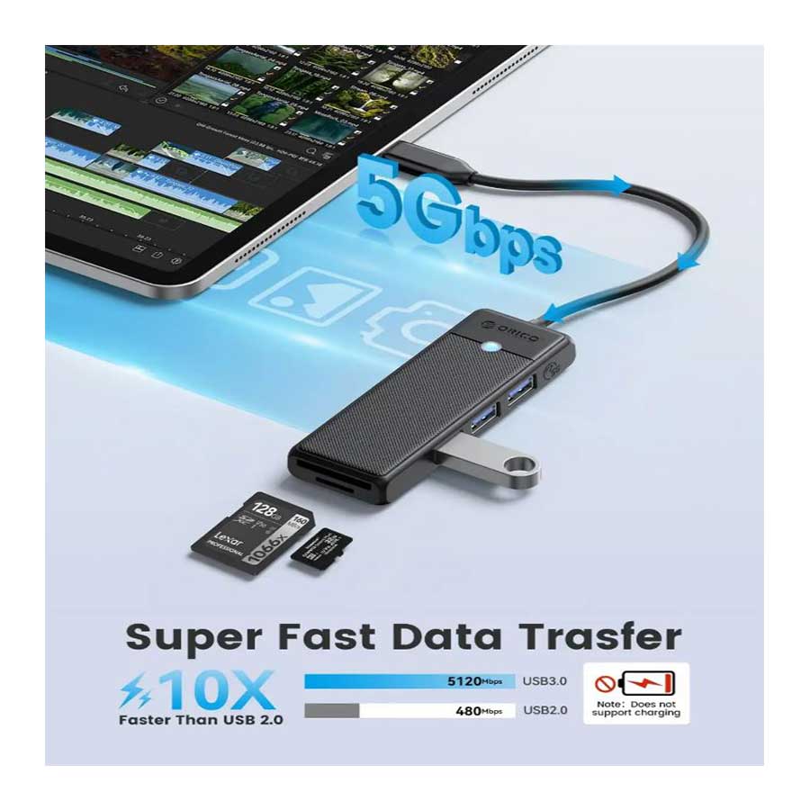 هاب USB-C پنج پورت اوریکو مدل PAPW3AT-C3-015