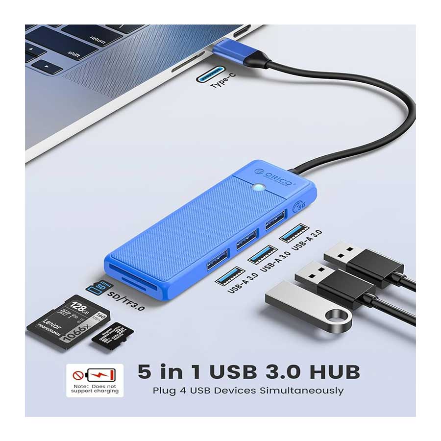 هاب USB-C پنج پورت اوریکو مدل PAPW3AT-C3-015