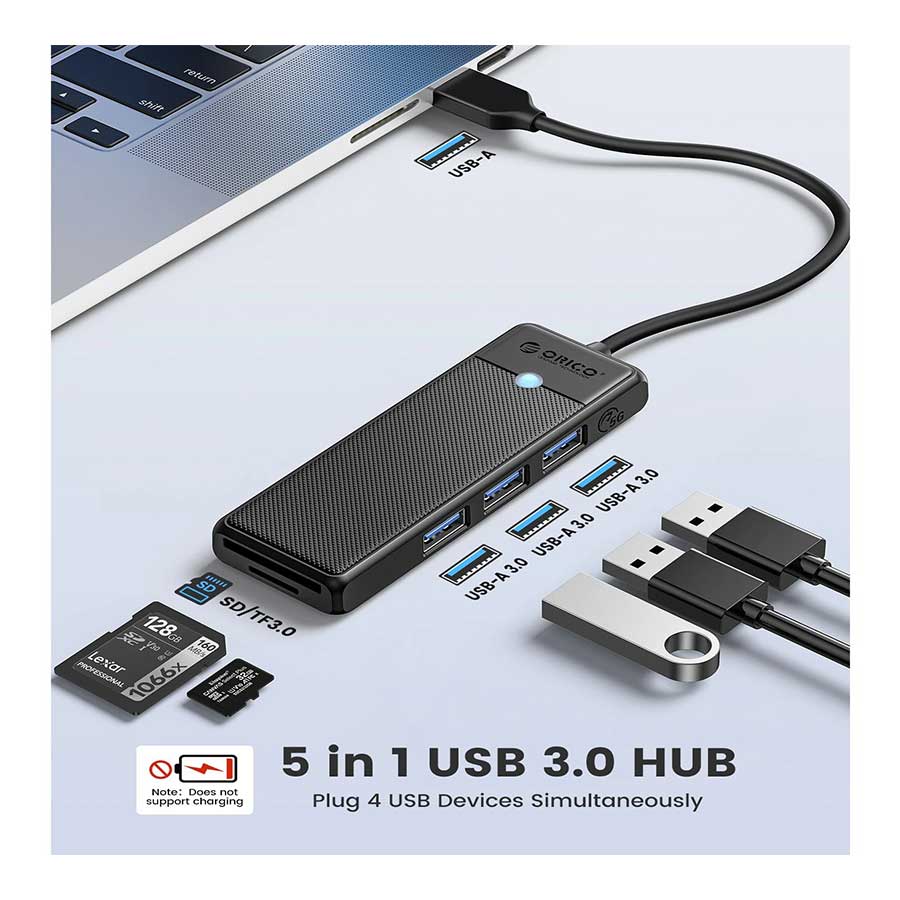 هاب USB 3.0 پنج پورت اوریکو مدل PAPW3AT-U3-015