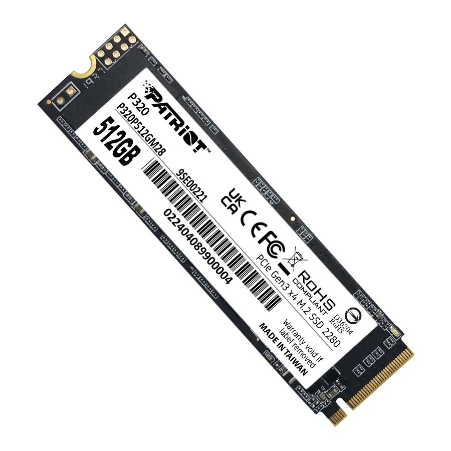 اس اس دی 512 گیگابایت پاتریوت مدل P320 M.2 2280 PCIe Gen3 NVMe