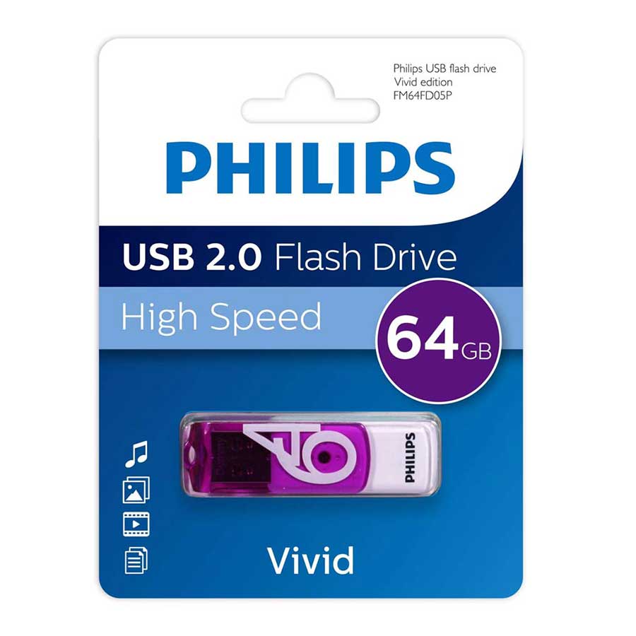 فلش مموری 64 گیگابایت USB 2.0 فیلیپس مدل Vivid