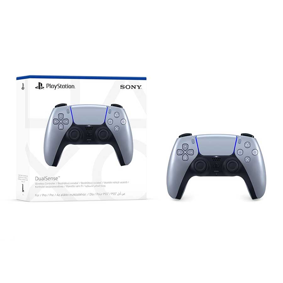 دسته بازی بی‌سیم سونی مدل PlayStation 5 DualSense Sterling Silver