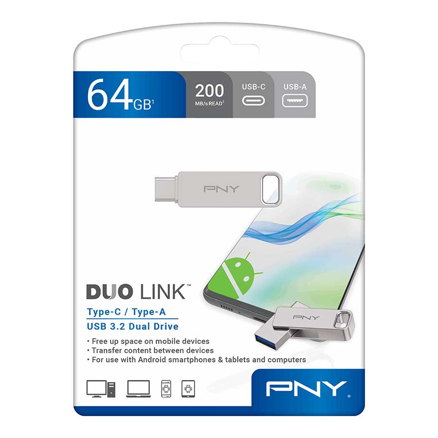 فلش مموری USB 3.2 پی ان وای مدل DUO LINK