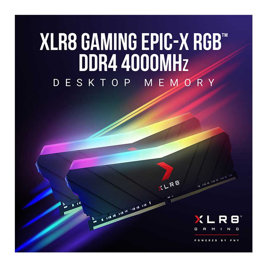 رم پی ان وای مدل XLR8 EPIC-X RGB 16GB Dual 4000Mhz CL18 DDR4