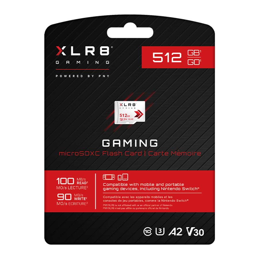 کارت حافظه microSDXC گیمینگ پی ان وای مدل XLR8 GAMING CLASS 10 U3 V30 512GB