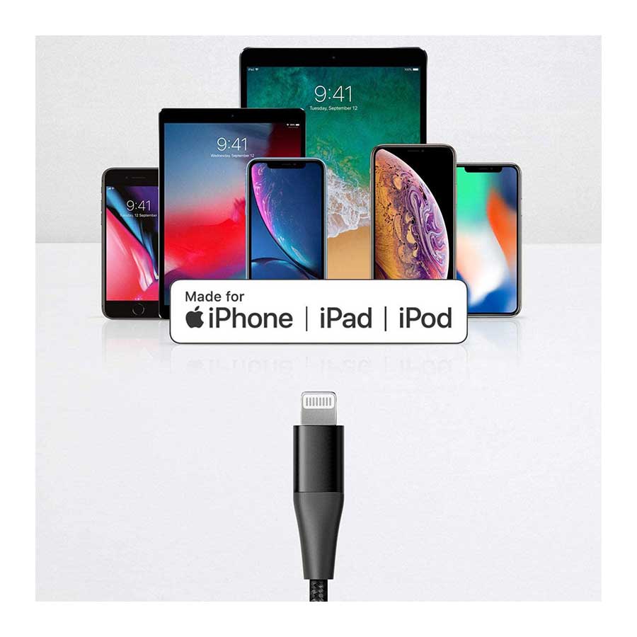 کابل 0.9 متری تبدیل USB-C به لایتنینگ انکر مدل PowerLine +II A8652