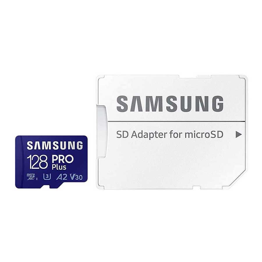 کارت حافظه MicroSDXC سامسونگ مدل PRO Plus UHS-I U3 A2 V30 Class 10 128GB 160MB/s