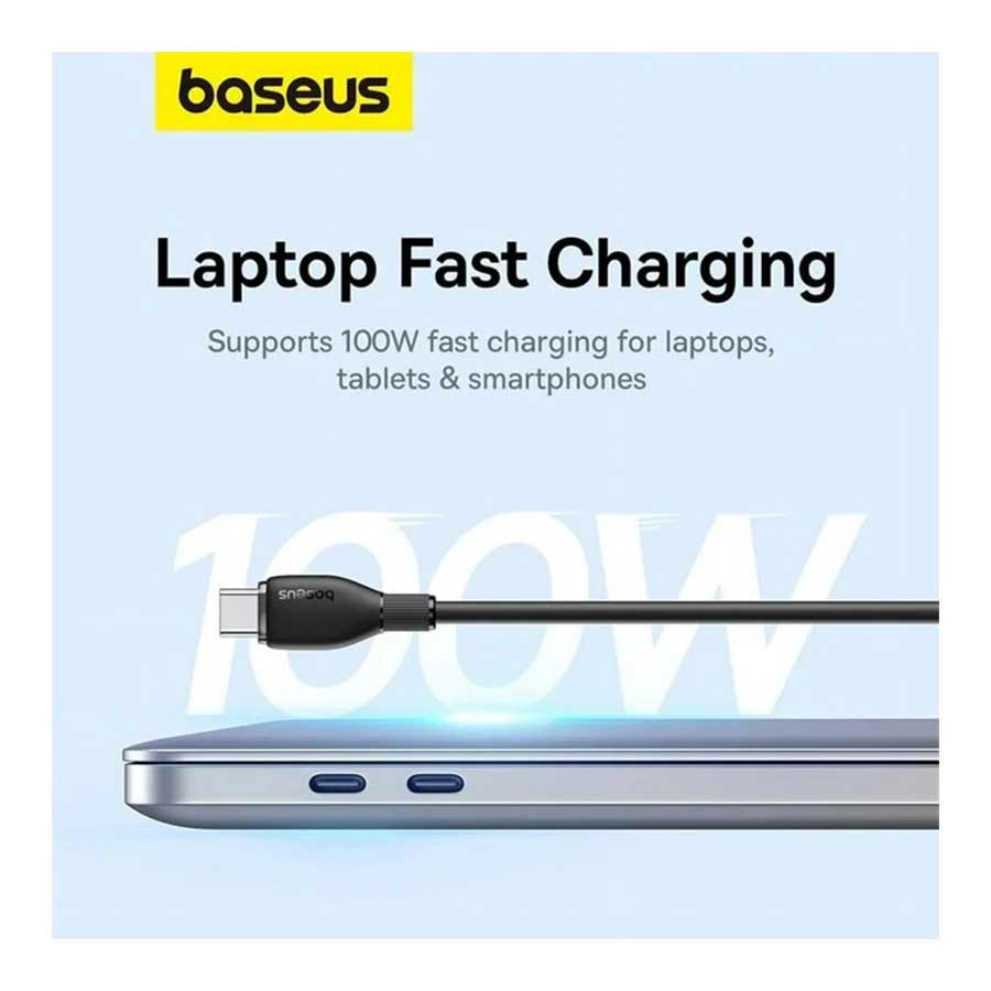 کابل تبدیل 1.2 متر USB-C به USB-C بیسوس مدل Pudding P10355702111-B1