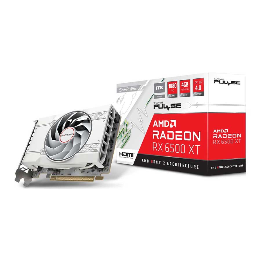 کارت گرافیک سافایر مدل PULSE AMD Radeon RX 6500 XT ITX PURE 4GB