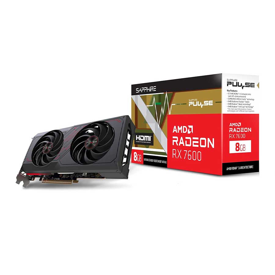 کارت گرافیک سافایر مدل PULSE AMD Radeon RX 7600 8GB