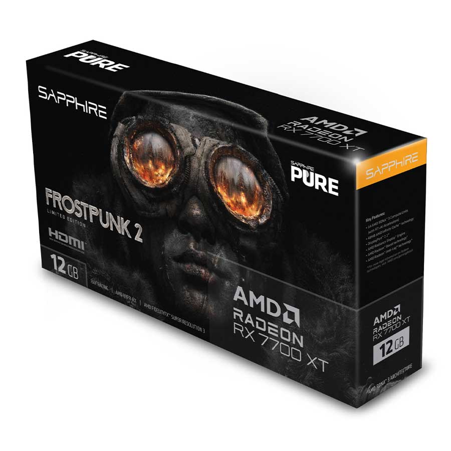 کارت گرافیک سافایر مدل PURE AMD Radeon RX 7700 XT 12GB Frostpunk 2 Edition