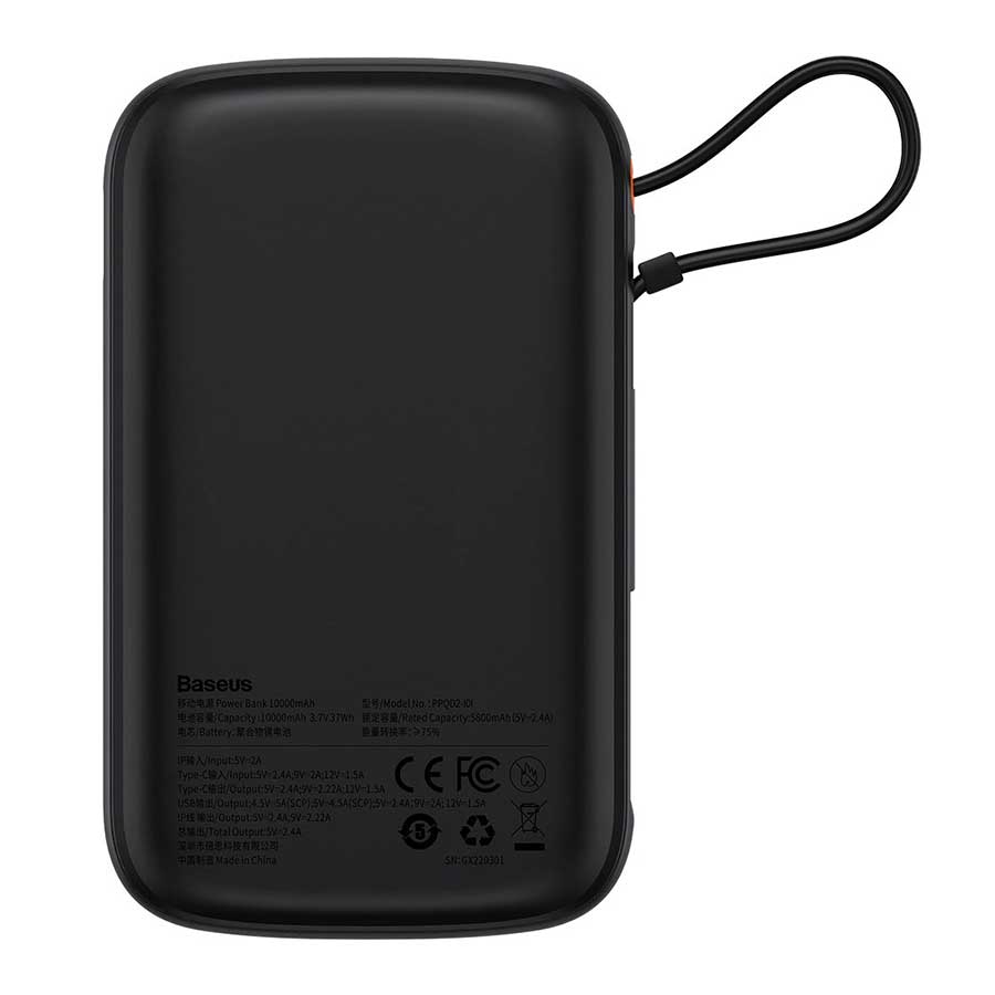 پاوربانک بیسوس مدل Qpow Pro PPQD060001 20W ظرفیت 10000mAH همراه کابل متصل لایتنینگ