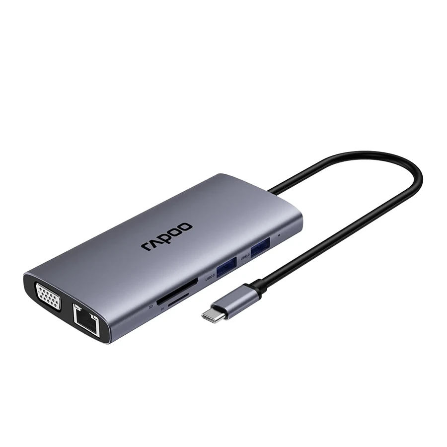 Rapoo XD101 10-Port USB-C HUB هاب USB-C ده پورت رپو