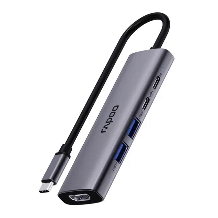 Rapoo XD51 5-Port USB-C HUB هاب USB-C پنج پورت رپو