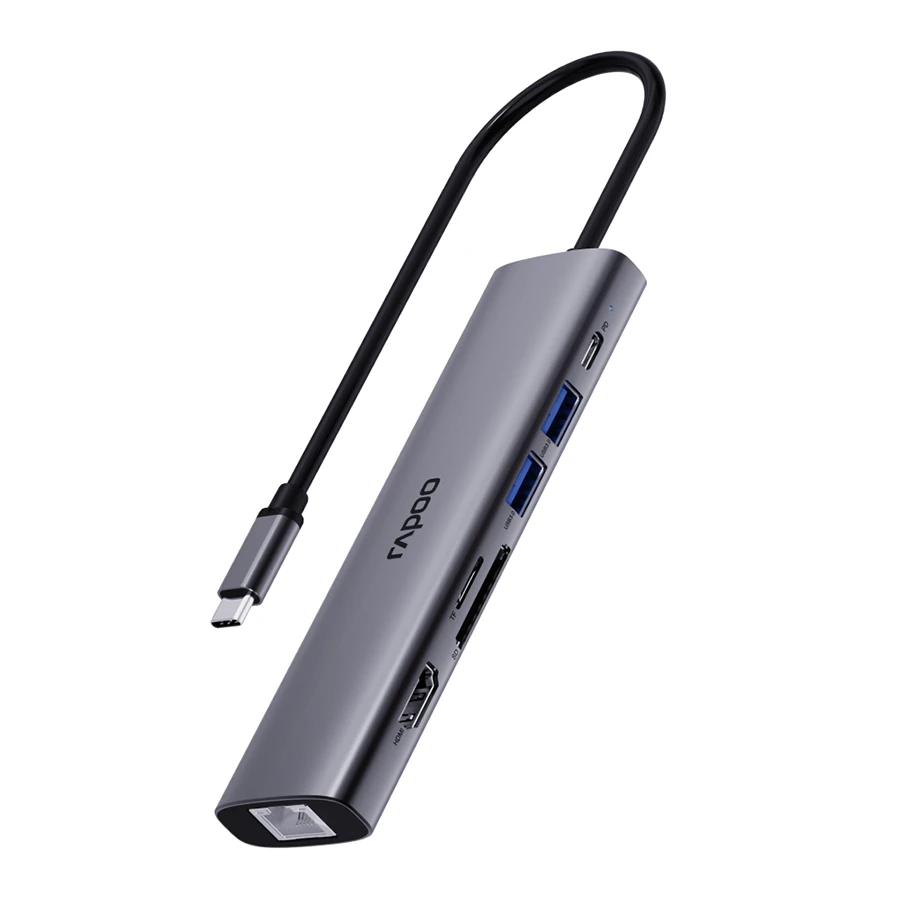 Rapoo XD71 7-Port USB-C HUB هاب USB-C هفت پورت رپو