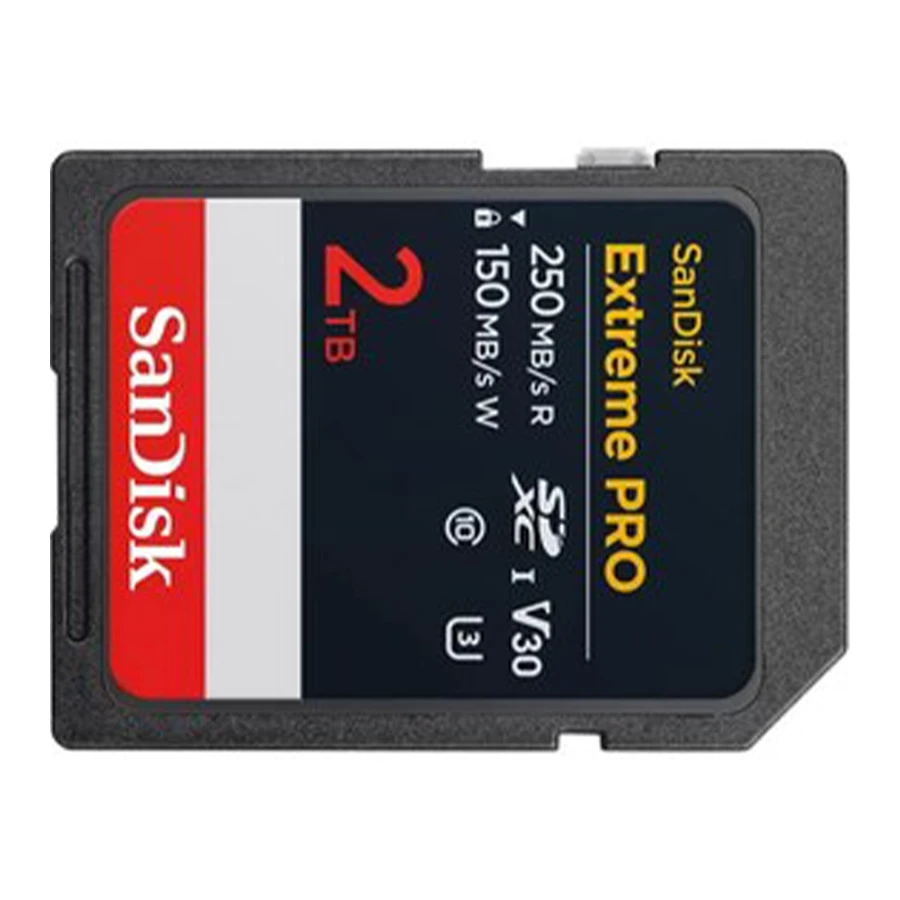 SanDisk Extreme PRO UHS-I-U3 V30 2TB 250MB/s SDXC Memory Card کارت حافظه SDXC سن دیسک