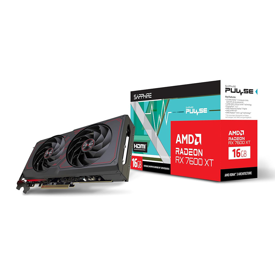 کارت گرافیک سافایر مدل PULSE AMD Radeon RX 7600 XT 16GB GDDR6