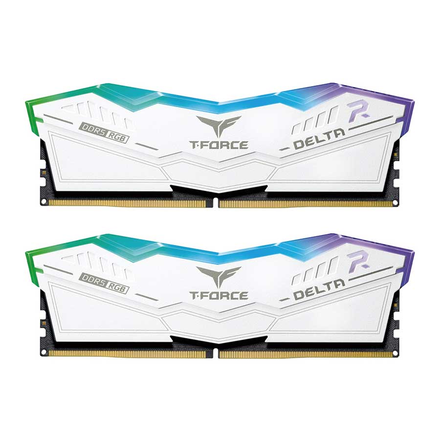 رم تیم گروپ مدل T-Force DELTA RGB Black DDR5 White Dual