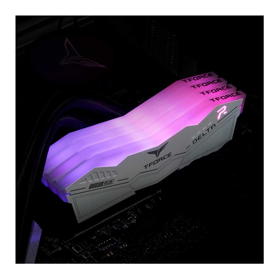 رم تیم گروپ مدل T-Force DELTA RGB Black DDR5 White Dual