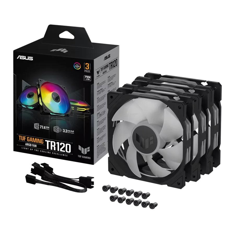 فن خنک کننده کیس کامپیوتر ایسوس مدل TUF Gaming TR120 ARGB 3-in-1