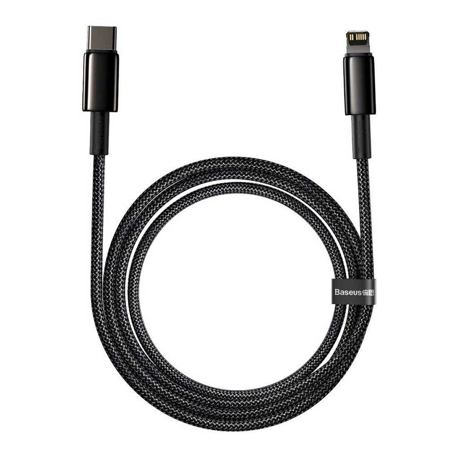 کابل تبدیل 2 متری USB-C به لایتنینگ باسئوس Tungsten Gold CATLWJ-A01