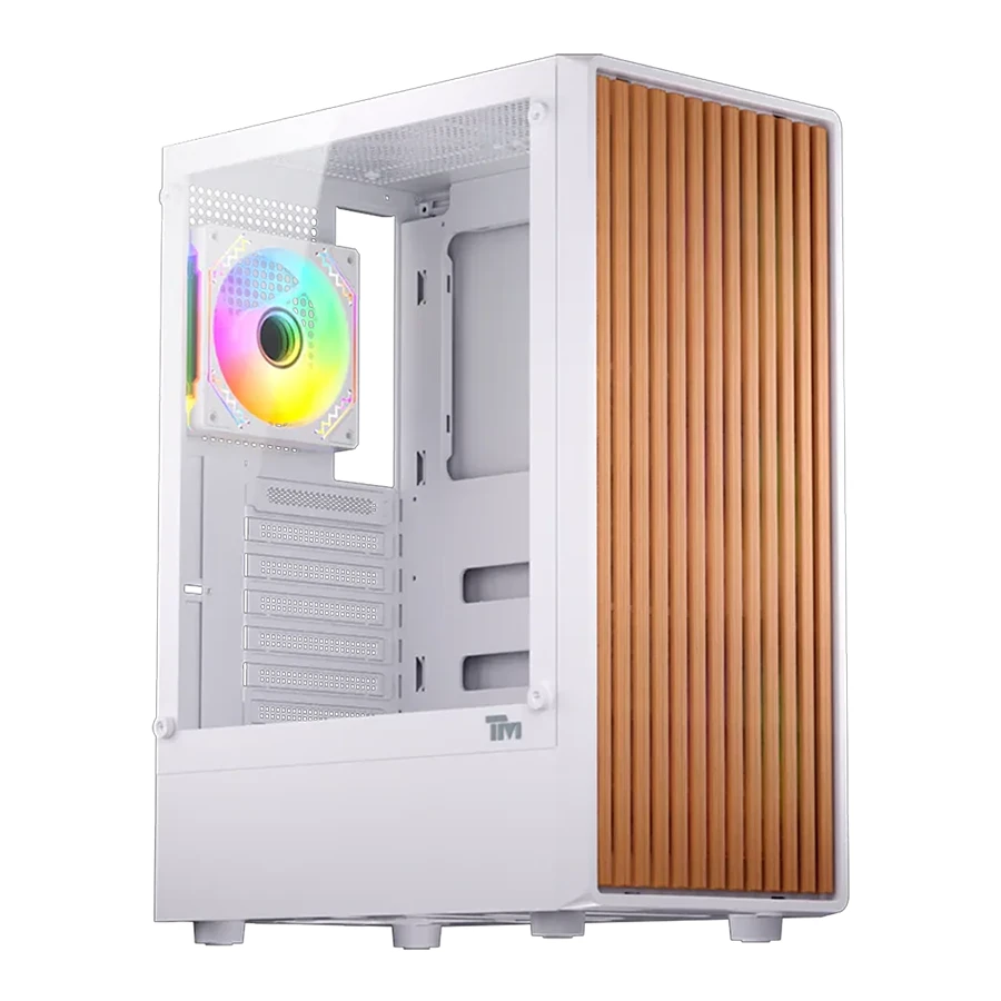Twisted Minds WoodX White Mid Tower Gaming Computer Case کیس کامپیوتر تویستد مایندز