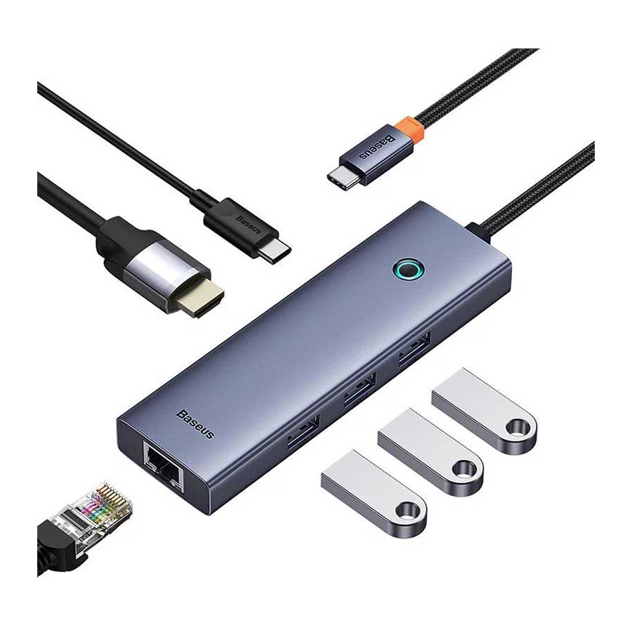 هاب USB-C شش پورت بیسوس مدل UltraJoy B00052802811-00