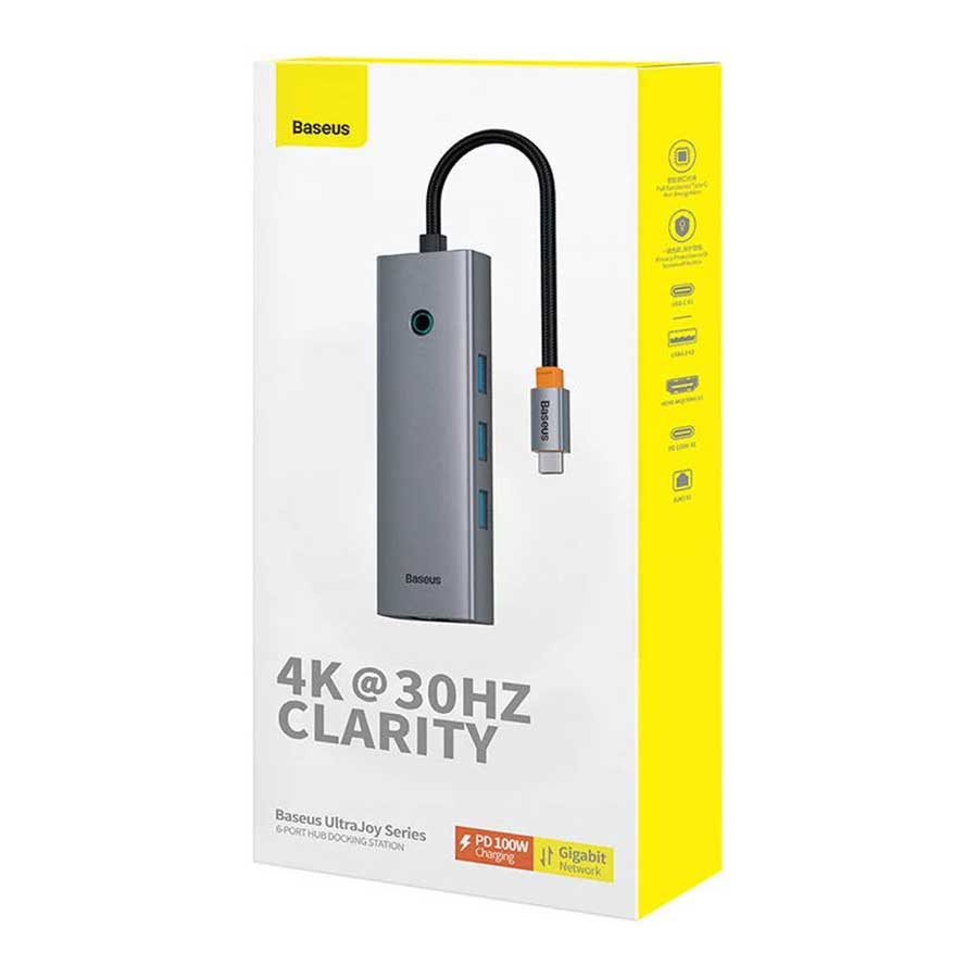 هاب USB-C شش پورت بیسوس مدل UltraJoy B00052802811-00