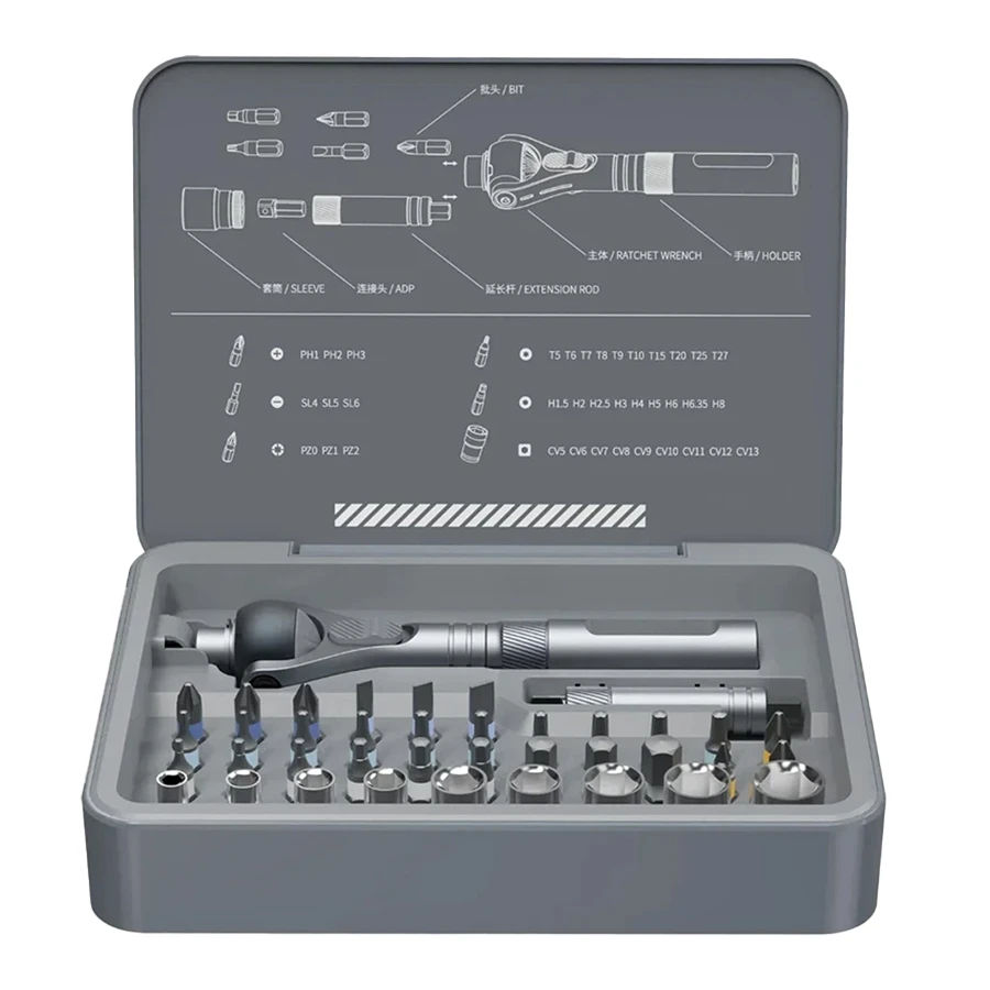 Xiaomi ATuMan RS2 40 in 1 Ratchet Screwdriver جعبه ابزار 40 عددی مغناطیسی شیائومی